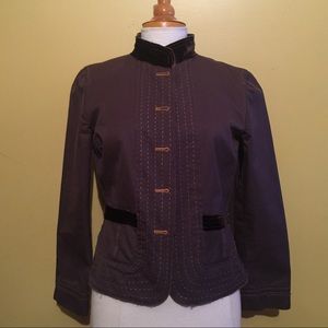 JOHNNY WAS FRAYED RAW HEM UTILITY JACKET BROWN MED